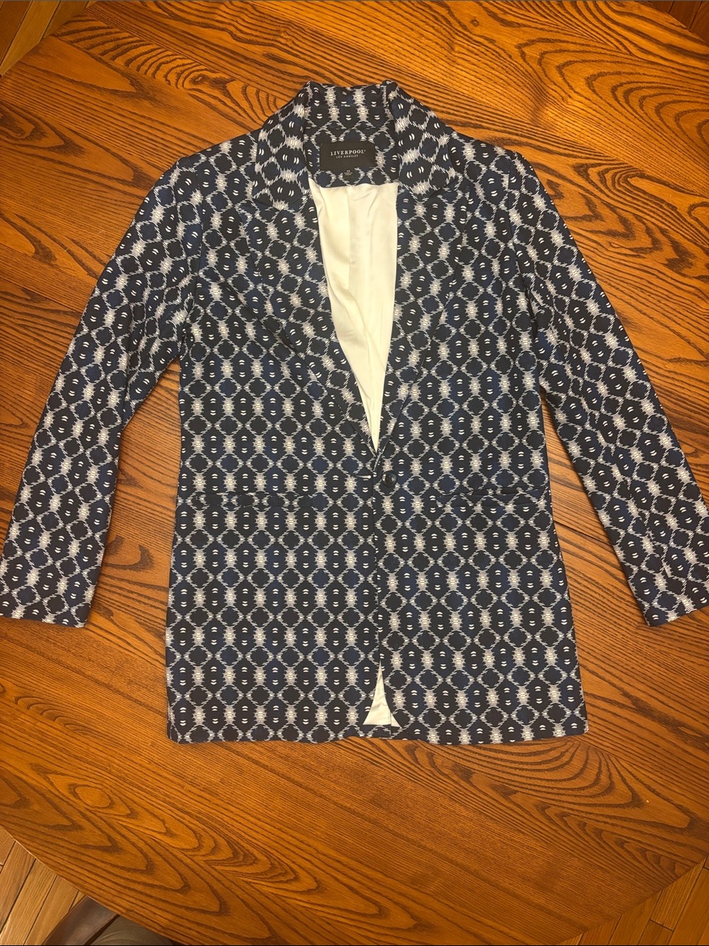 Liverpool Navy and White Patterned Women's Blazer